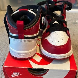 Red,Black and white High Top Nikes